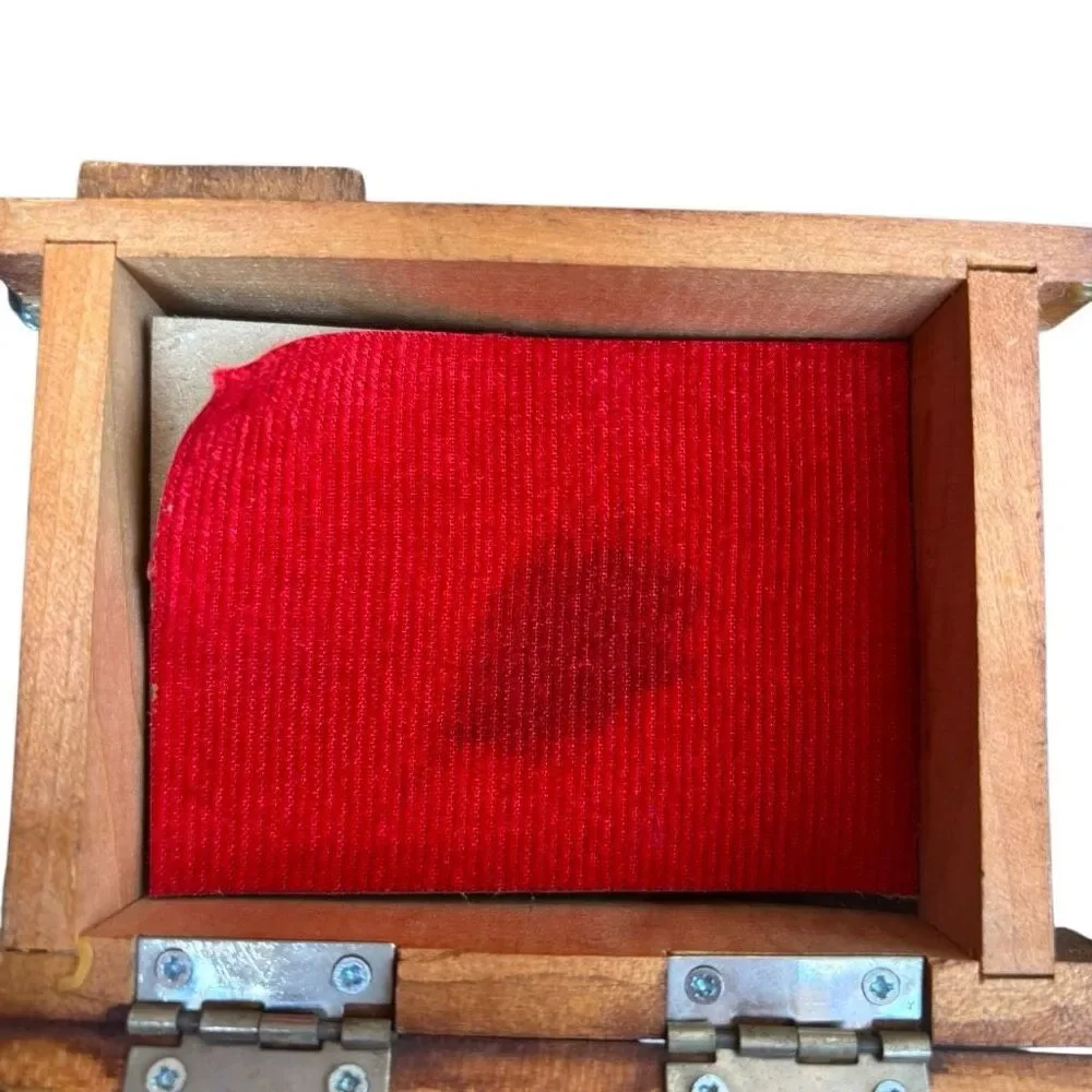 Vintage Mid-Century Swiss Chalet Wooden Music Box - Made in Japan - Works!